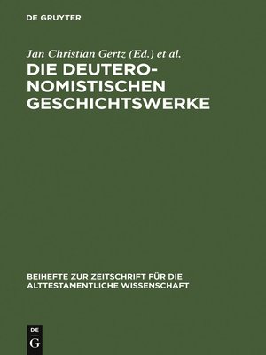 cover image of Die deuteronomistischen Geschichtswerke